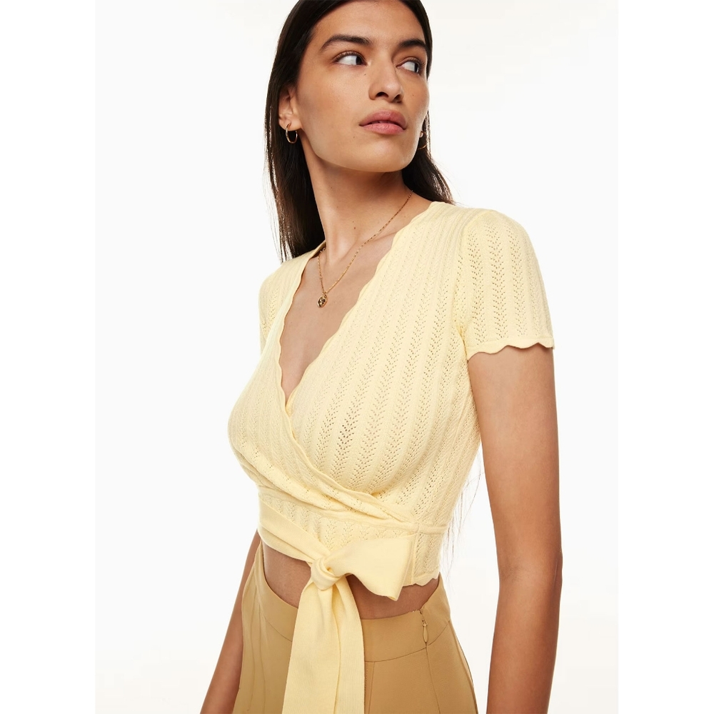 Aritzia Wilfred All Tied Up Top - Tapioca Yellow